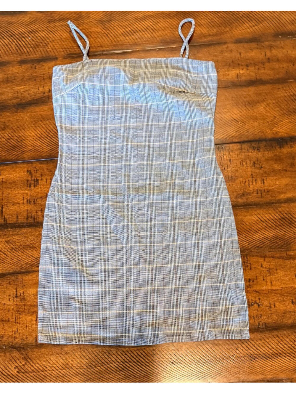 Windsor Gray Plaid  Bodycon Mini Dress - Size Medium